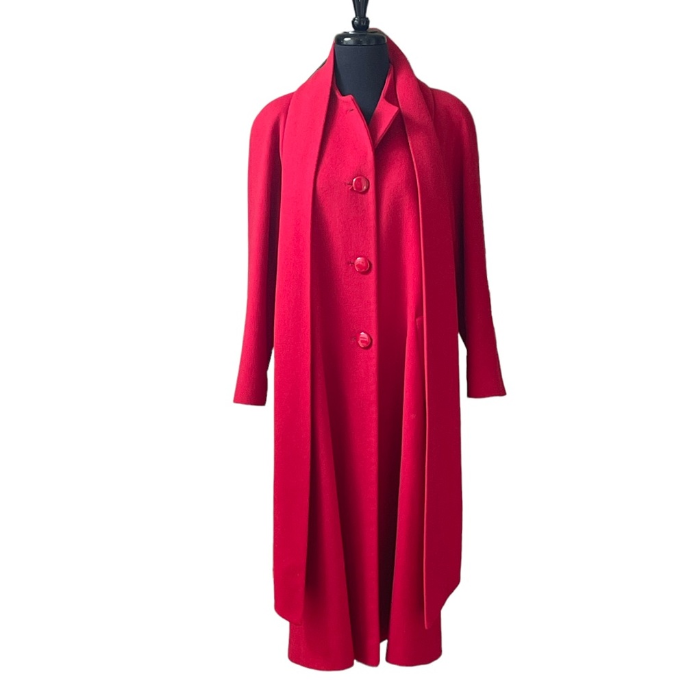 Saks Fifth Avenue Cashmere Collection Fleurette Jacket Red 100% Cashmere Sz XL